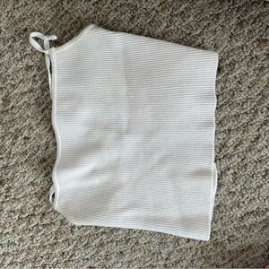 White Ribbed Tube Top